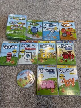 Preschool Prep Learning DVD Set - Colors, Shapes, Numbers & Phonics -10 pristine